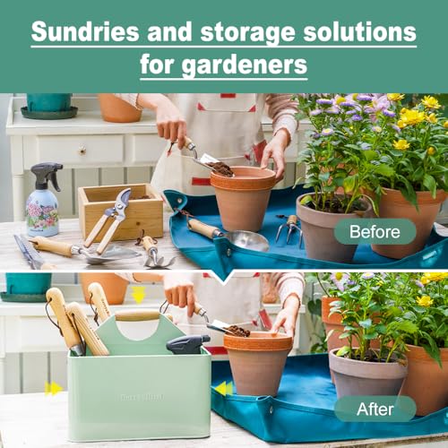 Garden Tool Organizer, Metal Garden Caddy with 4 Compartments - view 4