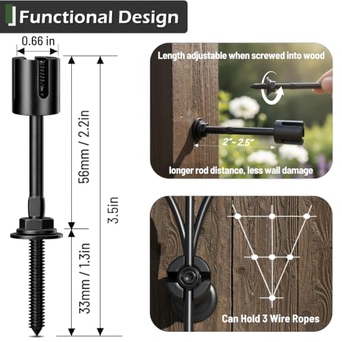 Wire Trellis Kit, 12-Set 1/8” Black Crosshead Hubs, No Cable - view 5