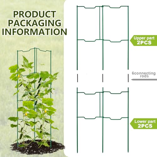 2 Pack 32 Inch Stacking Tomato Ladders, V-Shape Garden Trellis - view 3