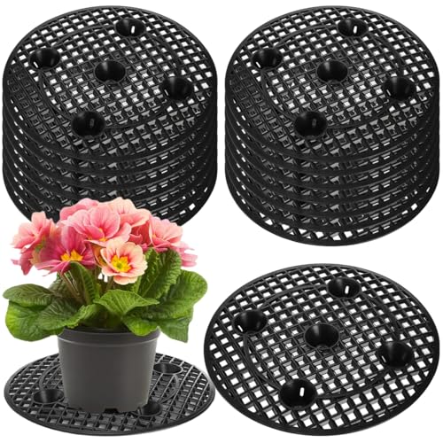 15 PCS Plant Level Pot Elevator, 12 inch Plastic Potted Plant Stands, Large Patio Planter Riser Holder, Deck Floor Protector to Prevent Rot Damage, Plant Trivet for Indoor Outdoor Garden