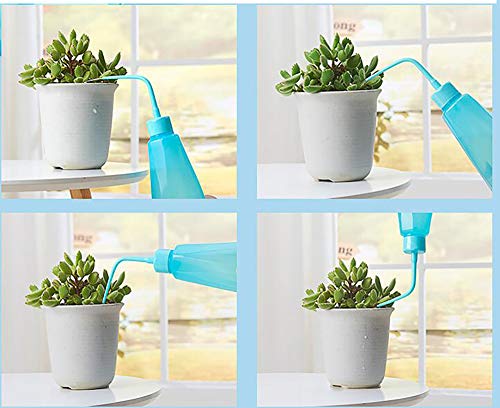 480ml 16oz Plastic Succulent Watering Can Bottle with Soft Tube and Ball Shape Suck Head Bend Mouth Squeeze Bottle Micro Landscape Watering Tools Supply (Blue) - view 2