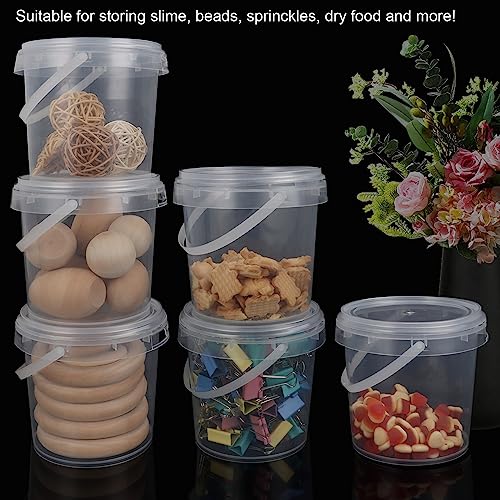 30 PCS 30 oz Slime Containers with Lids and Handles, Plastic 1000ml Storage Bucket Containers, Clear Slime Storage Case for Slime DIY Art Craft, Pigment, Small Tools, Part Material - view 3