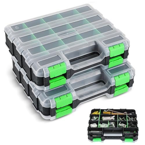 2 Pack Small Parts Organizers, 34-Compartments Double-Sided Tool Box - view 8