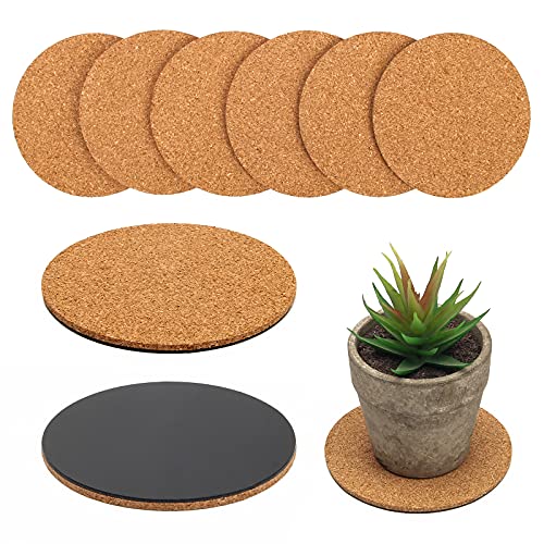 6 Pieces Round Cork Mat for Plants, 4 Inches