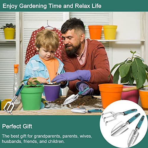 Garden Tools Set, 3 Piece Heavy Duty Gardening Tools Cast Aluminum with Soft Rubberized Non-Slip Handle, Durable Garden Hand Tools Garden Gifts for Men Women - view 6