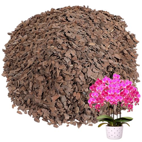 8qt Orchid Bark from New Zealand Pine - 1/2-3/4" Organic Sun-Dried Bark Nuggets Mulch, Breathable Potting Medium for Indoor Plants Root Health