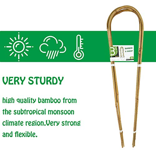 3 Feet Natural U-Hoops Bamboo, Garden Trellis, Bamboo Trellis U-Shape for Plant Support - 3 Pack - view 2
