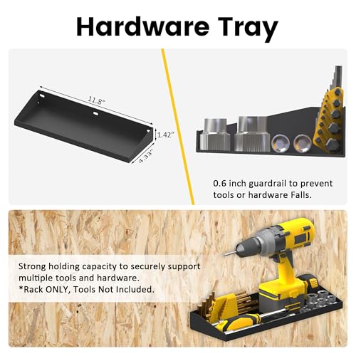 Wall Mount Hand Tool Storage Set, Screwdriver Organizer, Pliers Holder, Hammer Rack, Metal Hardware Tray for Garage Workshop Workbench - 4 Pack - view 5