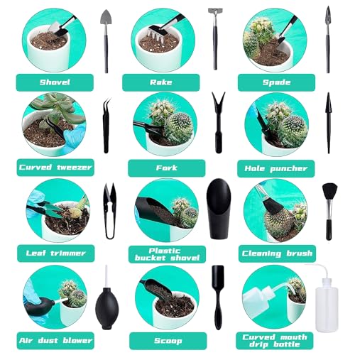 Pack of 58 Succulent Tool Set - 25.9 Inch Indoor Plant Potting Mat with Storage Bag, Garden Flowers Plant Transplanting Supplies, Succulent Kit for Plant Care, Gardening Gifts for Men & Women - view 6