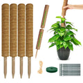Moss Pole Monstera Plant Support: 4 Pack 16 inch Stackable Coco Coir