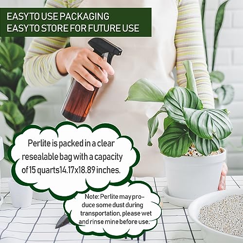 15QT Horticultural Perlite Bulk, Organic Perlite for Plants, Course Perlite for Gardening, for Plants Indoor, for Houseplants, to Promotes Soil Root Growth, and Water Drainage and Plant Growth(3-6mm) - view 5