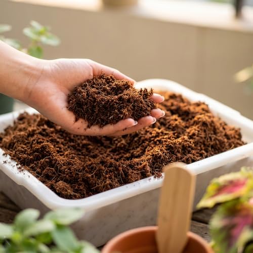 Coco Coir Brick - Low EC & pH Balanced, Compressed Organic Coconut Fiber Potting Mix for Indoor Outdoor Plants, Seed Starting, Hydroponics & Reptile Bedding(14lb) - view 2