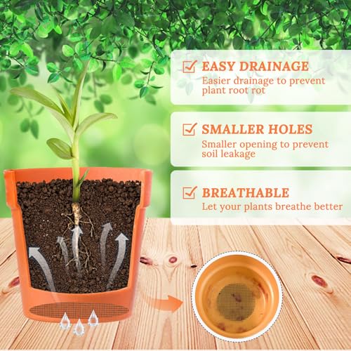 10pcs Plant Mesh,11.8x7.8 Inch Reusable Mesh for Plants,Terrarium Mesh for Drainage Soil Leakage Prevention, Indoor & Outdoor Potted Plants - view 6