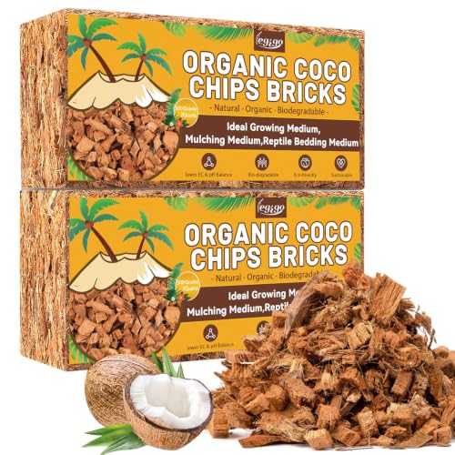 2 Pack Coco Chips for Plants- 2.2lb Organic Coconut Husk Potting Mix