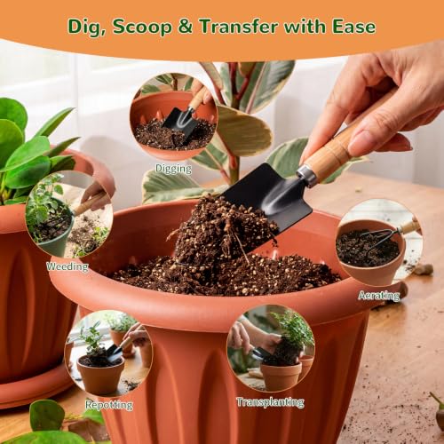 3 Pcs Mini Garden Tool Set with Small Trowel, Mini Shovel & Hand Rake - view 4
