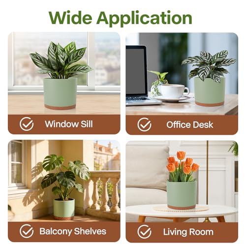 3 Pack Cylinder Planter Set 10/9/8 Inch White Indoor Plant Pots - view 6