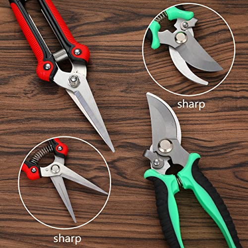 5‑Piece Garden Pruning Shears Set with Gloves & Storage Bag – Stainless Steel Trimming Scissors for Flowers, Herbs & Small Branches – Ergonomic Gardening Tools Kit (Multi-color) - view 6