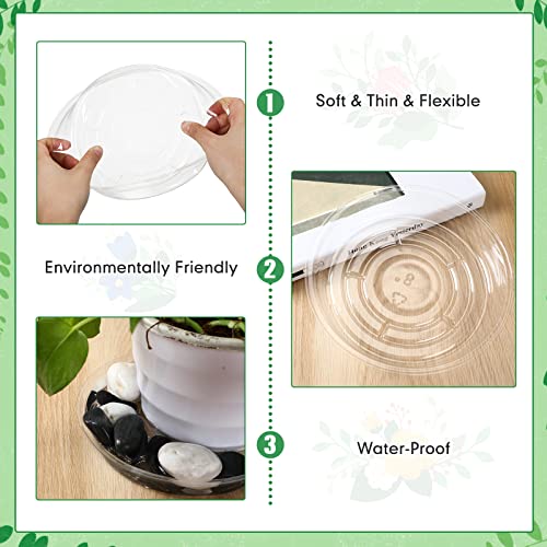 50 Pack 4/6/8/10/12 Inch Plant Saucer Clear Plastic Plant Trays - view 4