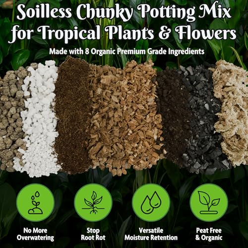 Forbidden Cereal Soilless Houseplant Potting Mix - Chunky Soil for Aroid Tropical Plants & Flowers - 8 Ingredients, No More Overwatering, Versatile Moisture Retention, Peat Free & Organic - 12 QT Bag - view 3