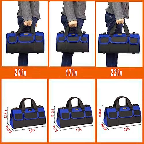 20 Inch Heavy Duty Tool Bag with Wide Mouth for Tool Storage,Carrier and Organizer,Tool Bag for Men/Women, Wide Mouth Tool Bag with Inside Pockets (20 Inch) - view 5