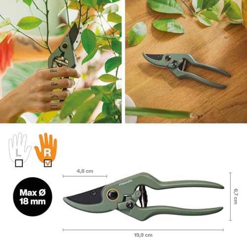 Urban Plant Care Care 1075317 3-Piece Plant/Flower Scissors with Holder, Small Plant Shears with Holder, Stainless Steel/Plastic, Dark Green/Black - view 2