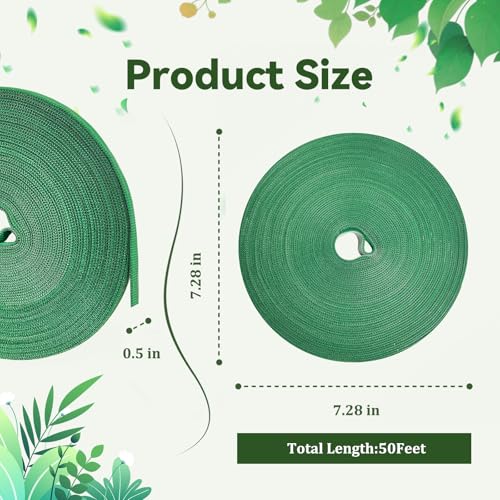 50FT Nylon Garden Tie Plant Tape Supports for Climbing Plants Green - view 3
