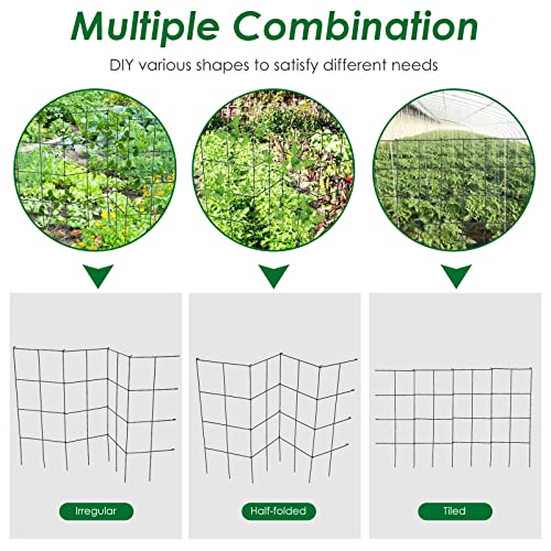 4 Pack Folding Tomato Cages, 39 Inches Tall Square Plant Support Cage for Garden Climbing Plants Flowers Fruits, Heavy Duty Tomato Vegetable Trellis - view 2