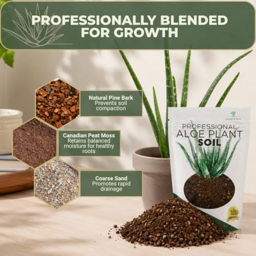 Professional Aloe Plant Soil Mix Large 8.2 Quarts Ready to Use, Premium Potting Soil for Aloe Vera Cactus Succulent Plants, Fast Draining Blend Pinebark Peat Course Sand Indoor Made in USA - view 7