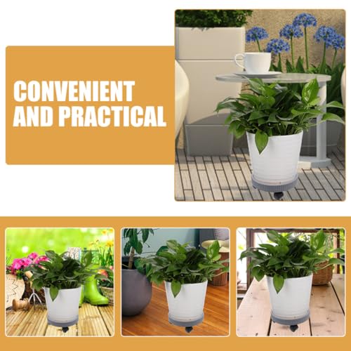2pcs Rolling Plant Stand with Wheels, Thick Plastic Flowerpot Tray - view 5