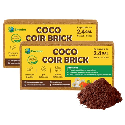 Coco Coir Brick 1.5 Lb Coconut Fiber Indoor Plant Soil 2 Pack