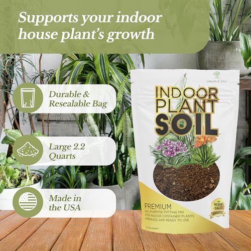Professional Indoor Plant Soil Mix Large 2.2 Quarts Ready to Use, Premium Potting Soil for Indoor Houseplants Container Plants, Peat Coco Coir Perlite Dolomite Blend Made in USA (Pack of 2) - view 3