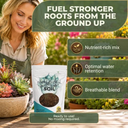 Professional Succulent Soil Mix Large 2.2 Quarts Ready to Use, Premium Potting Soil for Succulents and Cactus, Fast Draining Blend Canadian Peat Coarse Sand Pinebark Indoor Made in USA - view 6