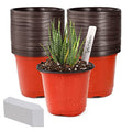 4" Small Plastic Plant Nursery Pots 100Pcs with Labels