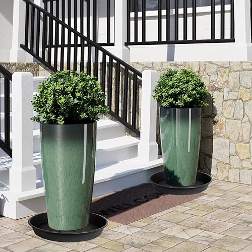 6 Pack of Plant Saucer 4 inch, Heavy Duty Plastic Pot Plant Drip Trays Saucers for Indoors Outdoor,Black - view 4