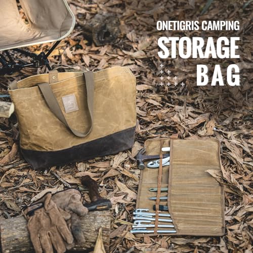 Waxed Canvas Tool Tote Bag, 36L Heavy Duty Storage Bag - view 3
