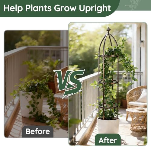 6.3FT, 100% Metal Thickened Garden Obelisk Trellis for Climbing Plants - view 4