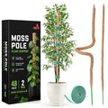 Bendable Moss Pole Monstera Plant Support, 48 Inch, 2 Pack, 10 Feet Plant Ties, Moss Poles for Climbing Plants and Monstera Trellis