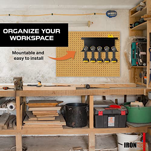 Metal Power Drill Organizer for Garage, 5 Drill Slots - view 4