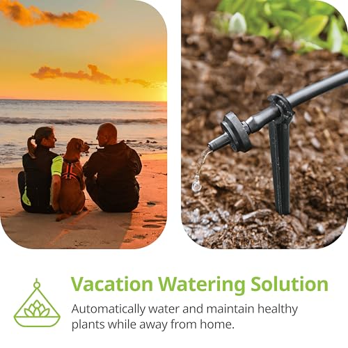 R560DP Drip Watering System, Automatic Drip Irrigation System with Timer for Containers and Hanging Baskets, Waters up to 20 Plants, Includes 20 Drippers, Black - view 3