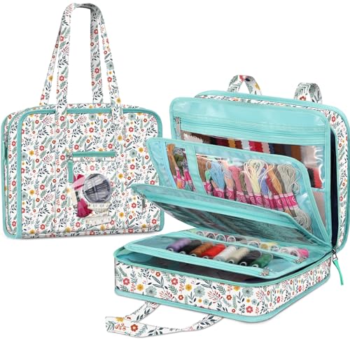 Sewing and Craft Supplies Storage Tote Bag with Clear Pockets