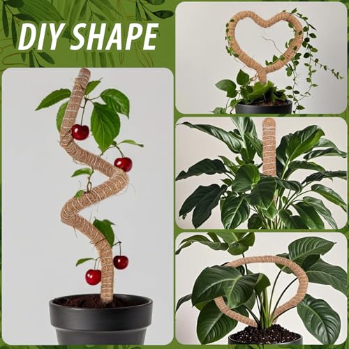 2 Pack Moss Pole, 28 Inch Monstera Plant Support, Moss Poles for Climbing Indoor Plants, Bendable Coco Coir Plant Support Stakes for Potted Plants, Pothos, Philodendron - view 2