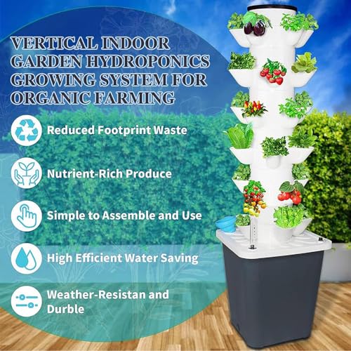 Indoor Hydroponic Growing Kit - Aeroponic Tower for Herbs, Fruits & Vegetables - Complete with Timer, Net Pots & Easy Setup for Home Gardening - view 3