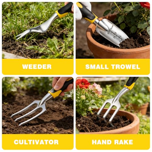Garden Tools, Gardening Tools, Gardening Hand Tools 7-piece, Yellow - view 4