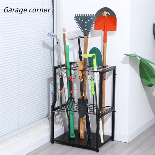 Garden Tool Organizer for Garage Corner,Free Standing Yard Tools Rack Heavy Duty,Garage Organization and Storage Stand for Broom,Mop,Rakes,Shovel Holder for Lawn/Shed/Outdoor. - view 2