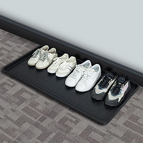 Boot Tray Black, 40x20 in - Waterproof Shoe Mat, Recycled Material - view 7