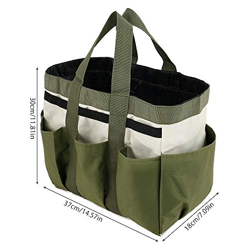 Garden Tool Bag Organizer, Tote Storage Bag with 8 Pocket, Heavy Duty Oxford Garden Tote Caddy, Gardening Tool Kit Holder for Indoor and Outdoor, Gifts for Men Women - view 2