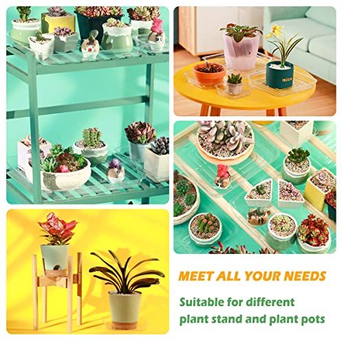 30 Pack Plant Saucers for Indoors 4 Inches Plant Trays for Pots Plastic Trays for Plants Square Plant Drip Trays for Potted Plants Flower Pot Saucers Clear Plant Plates to Catch Water, Bulk - view 3