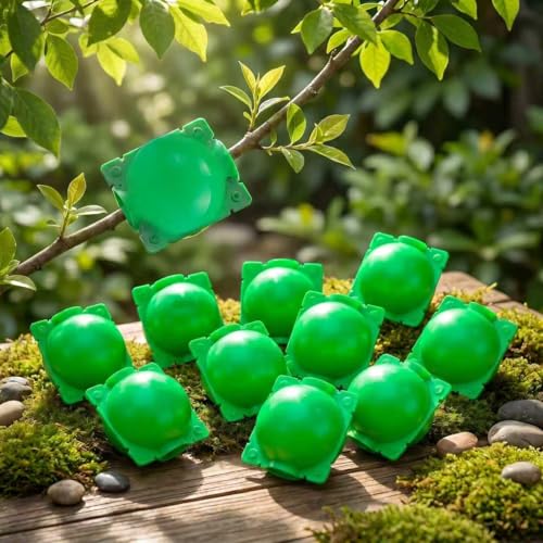 10 PCS Plant Root Growing Box, Reusable Air Layering Propagation Kit Plant Rooting Ball Rooting Ball Grafting Tools, Plant Rooting Grafting Box for Fast Propagation Plants Green Medium