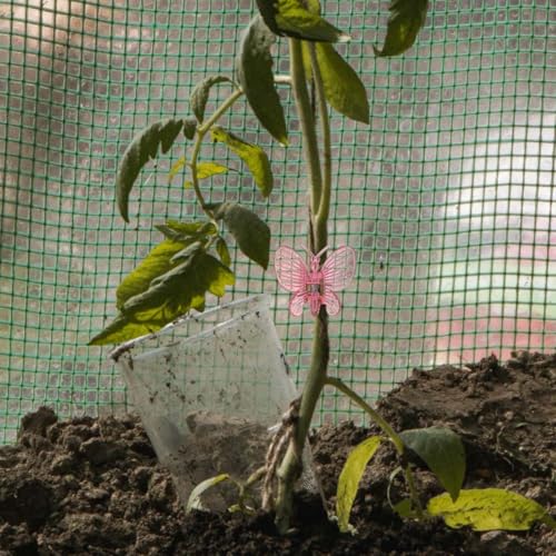 20pcs Butterfly Plant Orchid Clips,Garden Transparent Plant Support Clip for Orchid Support Fixed Vine(Pink) - view 6