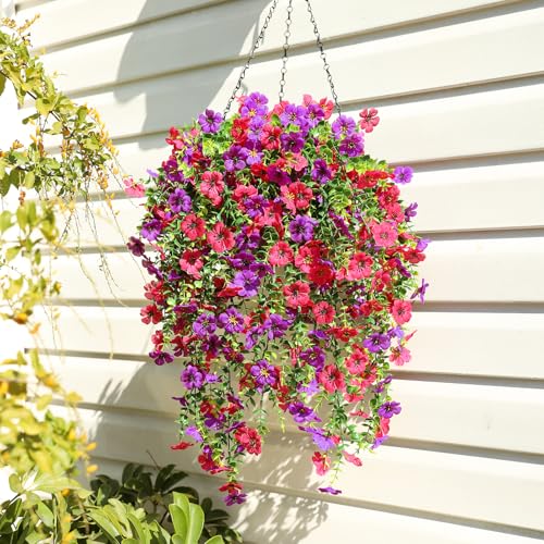 Artificial Hanging Flowers for Outdoors UV Resistant Spring Decor - view 5